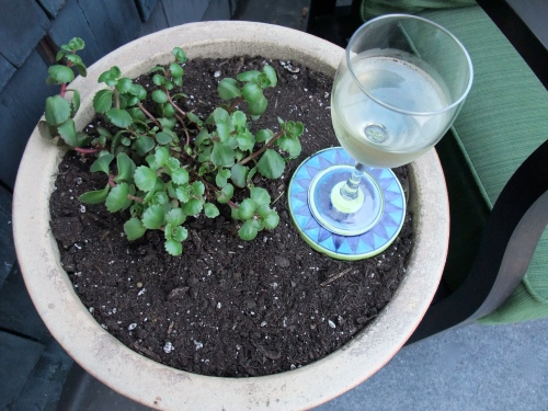 add a tile to a flowerpot to set your drink on by Scarlett Dalila Felt Better